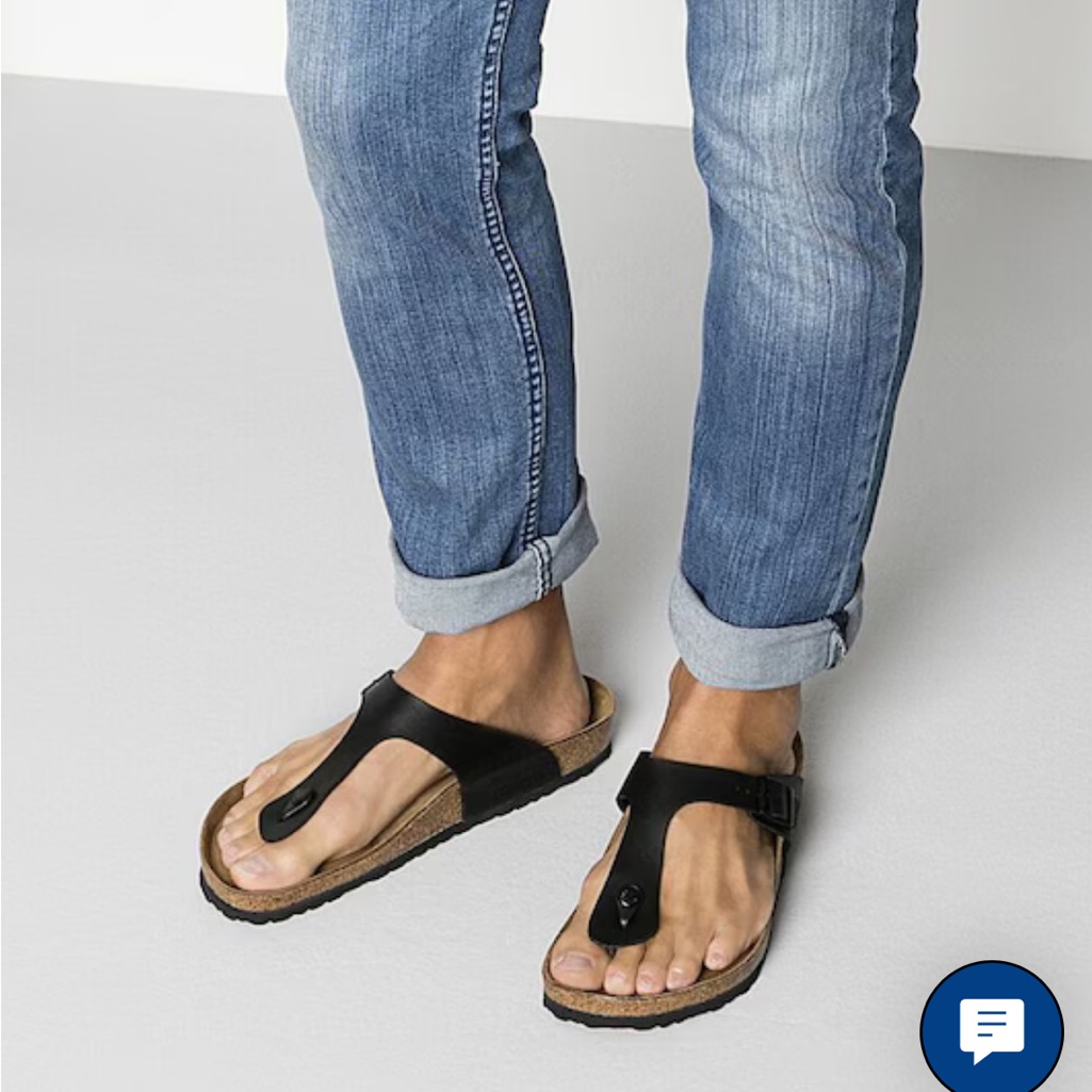 Birkenstock Birko-Flor Vegan Leather Gizeh Thong Sandals 37 Us 7 Black